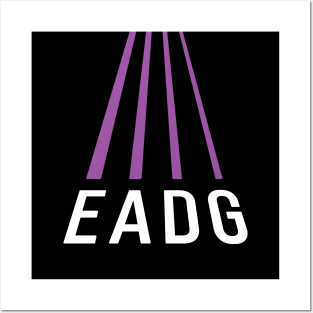 Bass Player Gift - EADG 4 String Bass Guitar Perspective Posters and Art